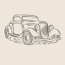 Vintage car drawing