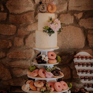 Cake with donuts