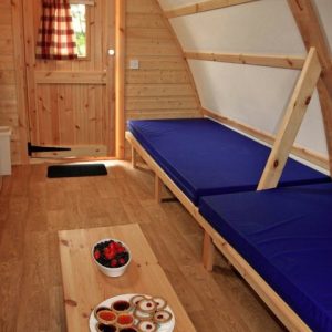 Glamping hut interior
