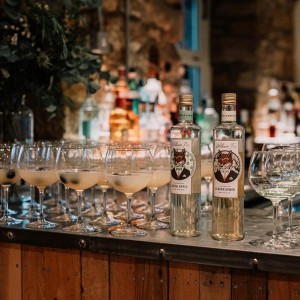 Drinks glasses and bottles