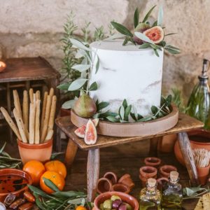 Exotic food assortment on a table